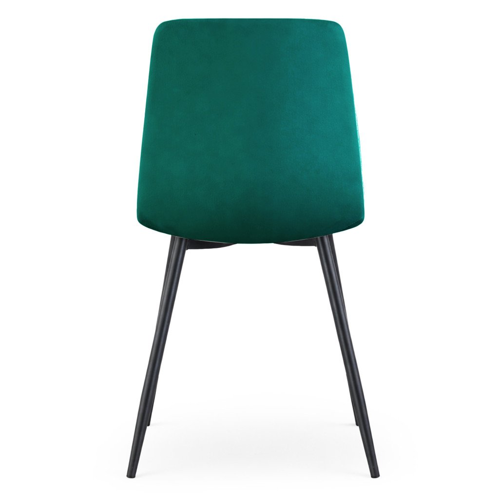 Set 4 scaune dining tapițate Akord Livo – catifea verde, picioare din oțel - imagine 4