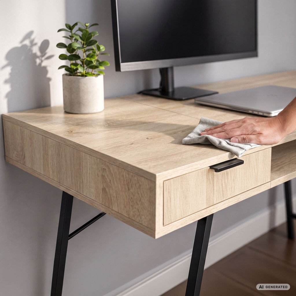 Birou industrial Akord cu 2 sertare și raft – stejar sonoma, 120 × 50 × 80,5 cm - imagine 5