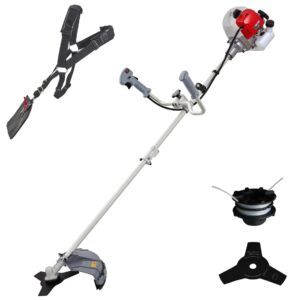Motocoasă pe benzină Ikra IBF 43 – 42,7 cm³, 1,1 kW, lățime de tăiere 45 cm cu fir