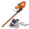 Trimmer de gard viu Black+Decker BEHT251KIT – 450 W, lamă de 50 cm, mănuși și ochelari