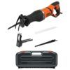 Fierăstrău sabie Black+Decker BES301K – 750 W, suport pentru crengi, 2 pânze, valiză