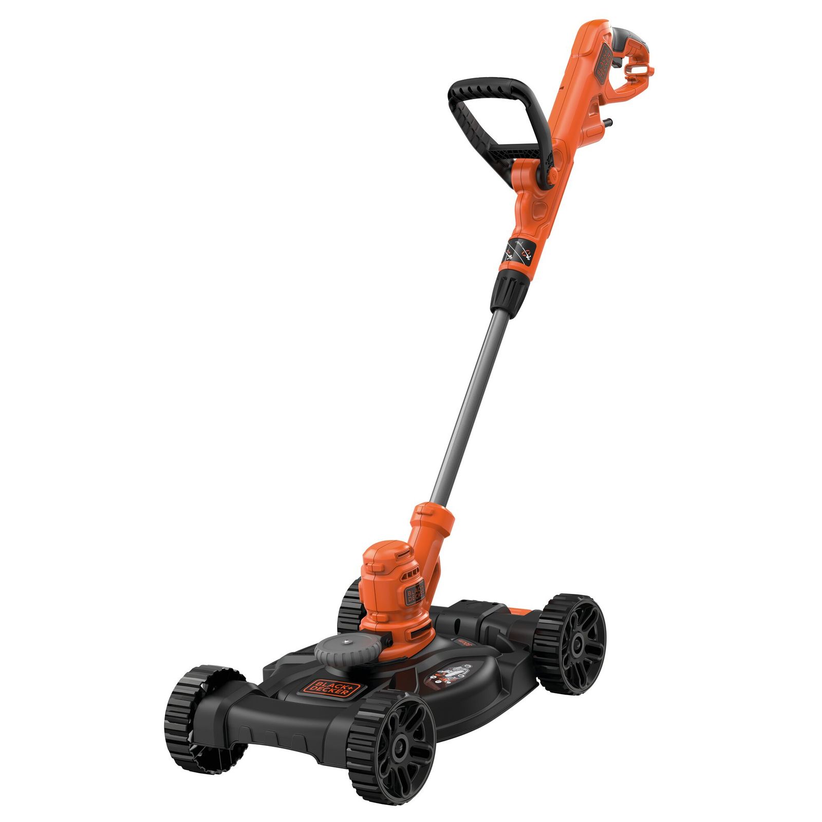 Trimmer electric 3-în-1 Black+Decker BESTA530CM – 550 W, lățime de tăiere de 30 cm, cu bază pe roți