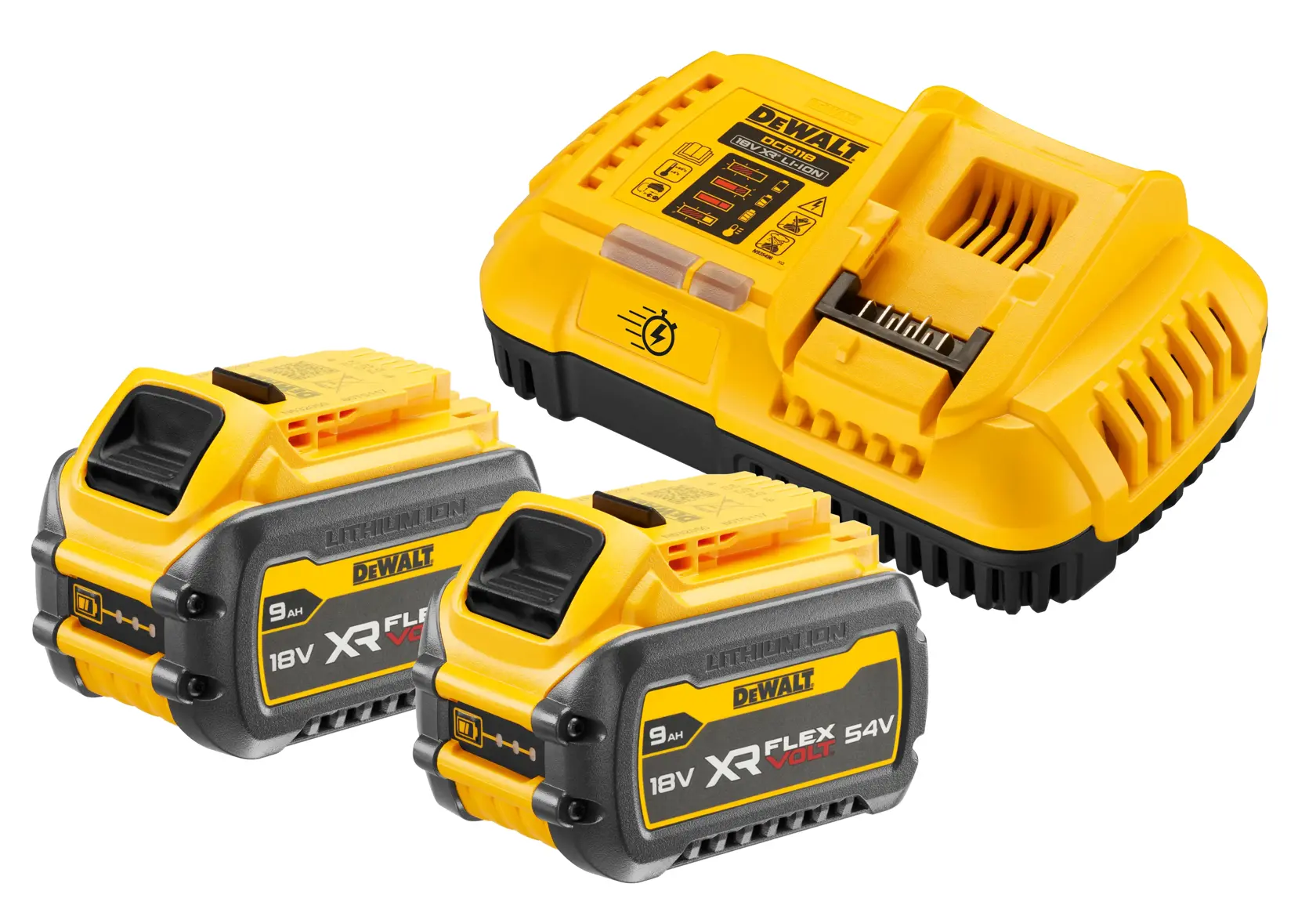 Set încărcător + 2 acumulatori DeWalt DCB118X2 – Li-Ion 54 V XR FlexVolt, 9 Ah - imagine 5