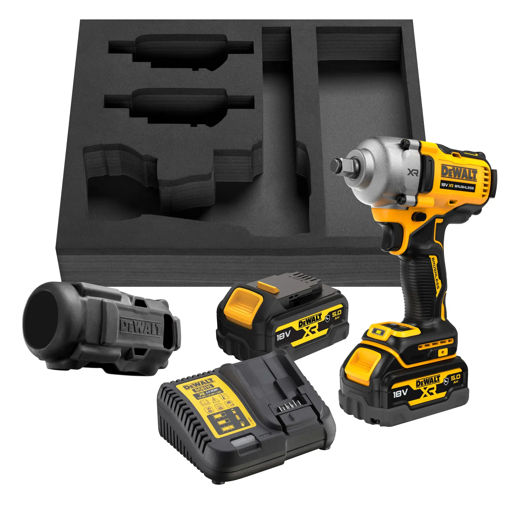 Înșurubător cu impact DeWalt DCF891P2G – 812 Nm, pătrat 1/2", 2 acumulatori XR 18 V - imagine 8