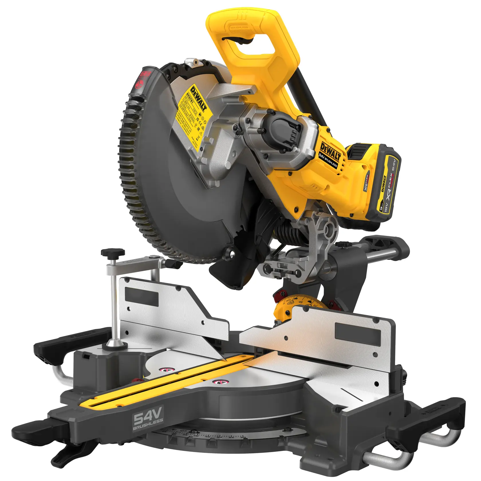Fierăstrău circular pentru tăieri înclinate DeWalt DCS781X2 – 54 V, 2 x 9 Ah - imagine 5