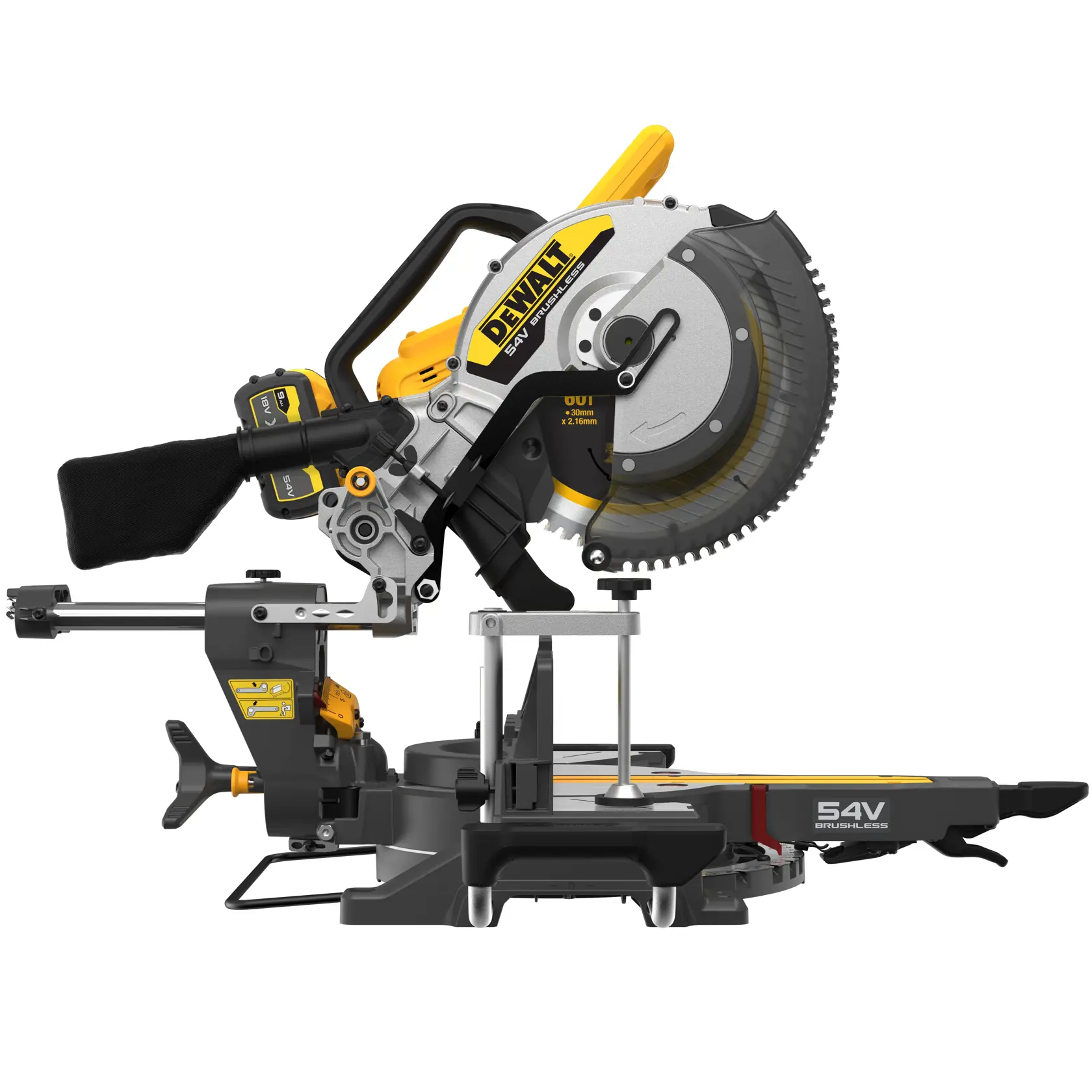 Fierăstrău circular pentru tăieri înclinate DeWalt DCS781X2 – 54 V, 2 x 9 Ah - imagine 8