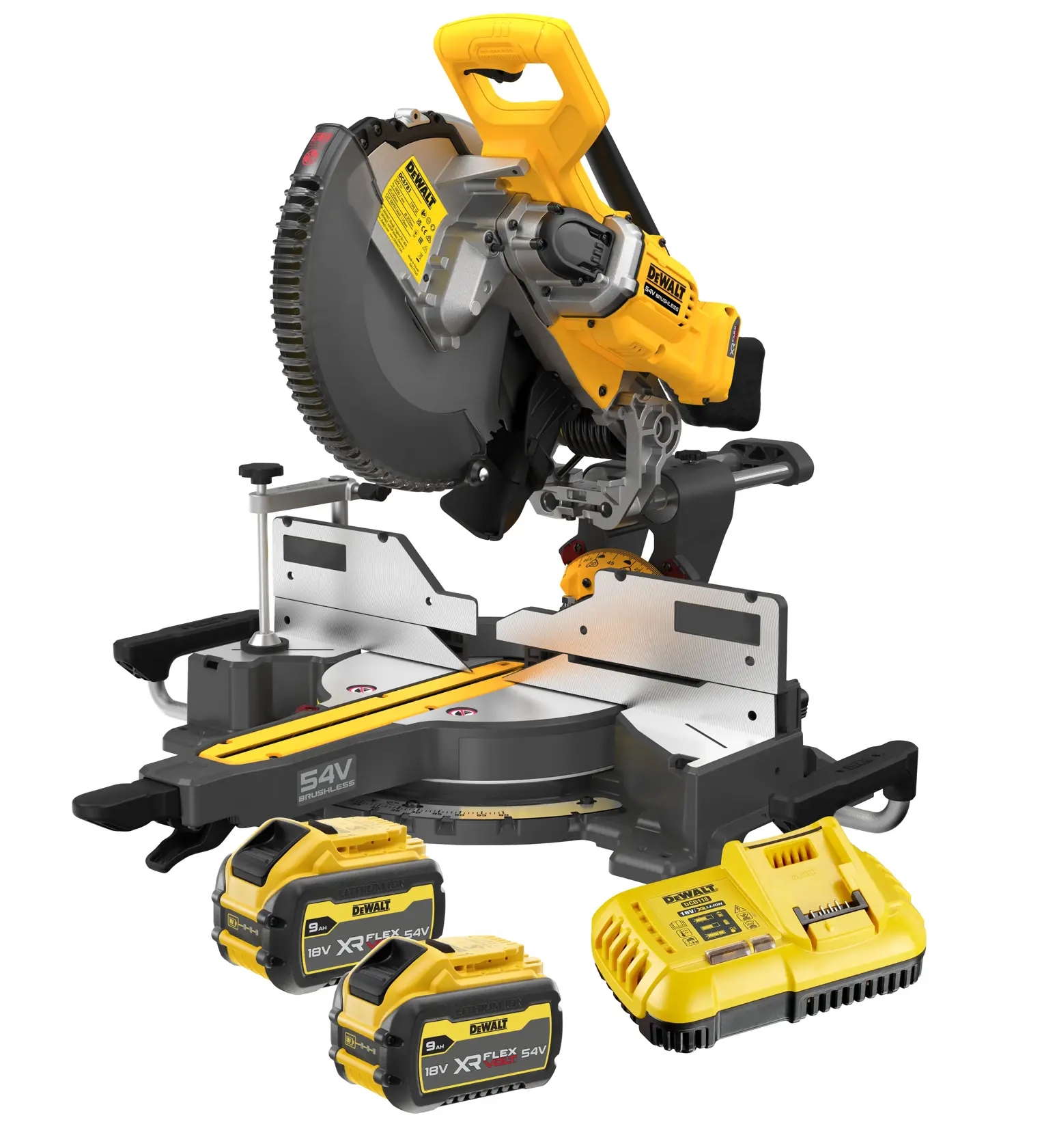Fierăstrău circular pentru tăieri înclinate DeWalt DCS781X2 – 54 V, 2 x 9 Ah - imagine 6