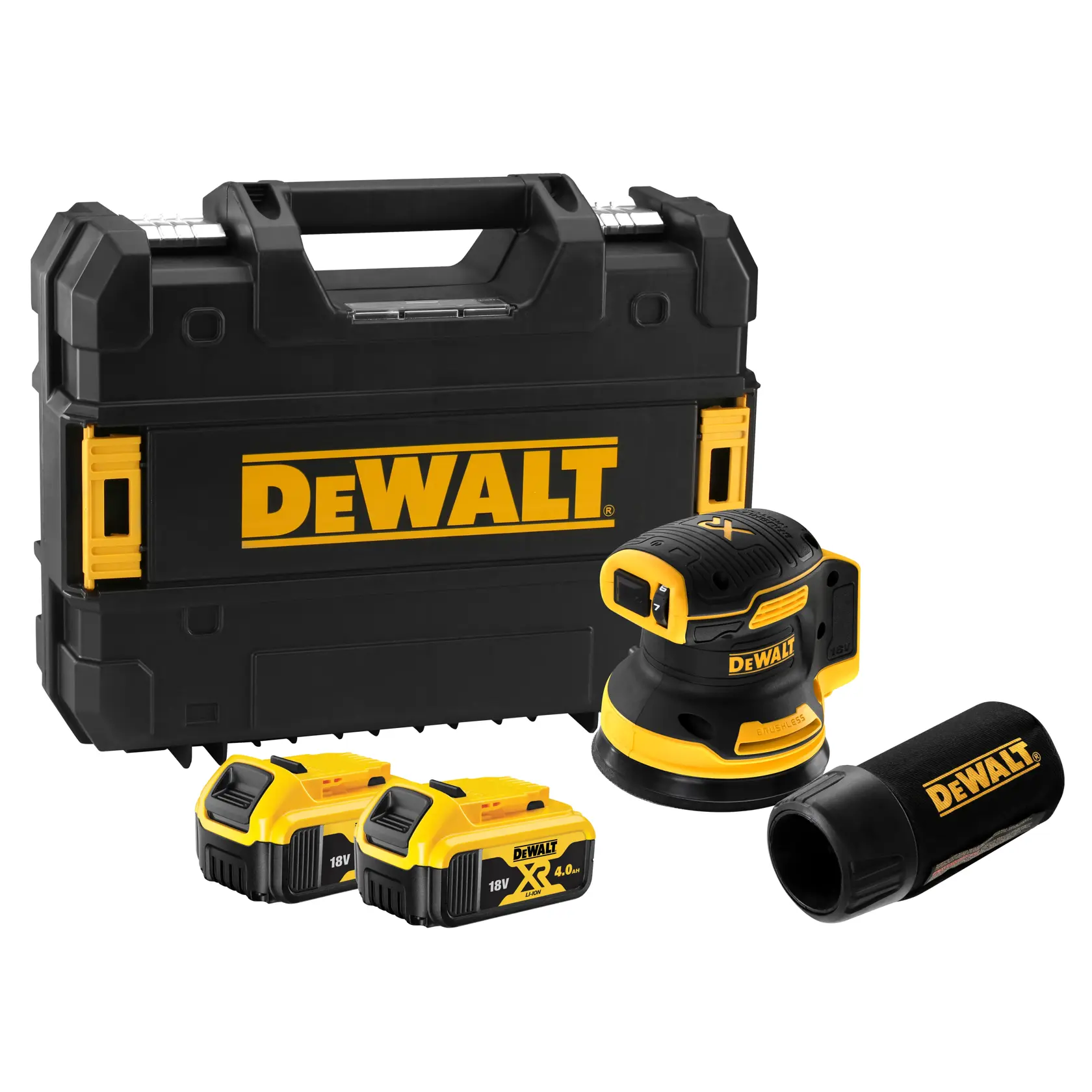 Mașină de șlefuit orbital DeWalt DCW210P2 – 18 V, 5 Ah, 125 mm, 2 acumulatori - imagine 7