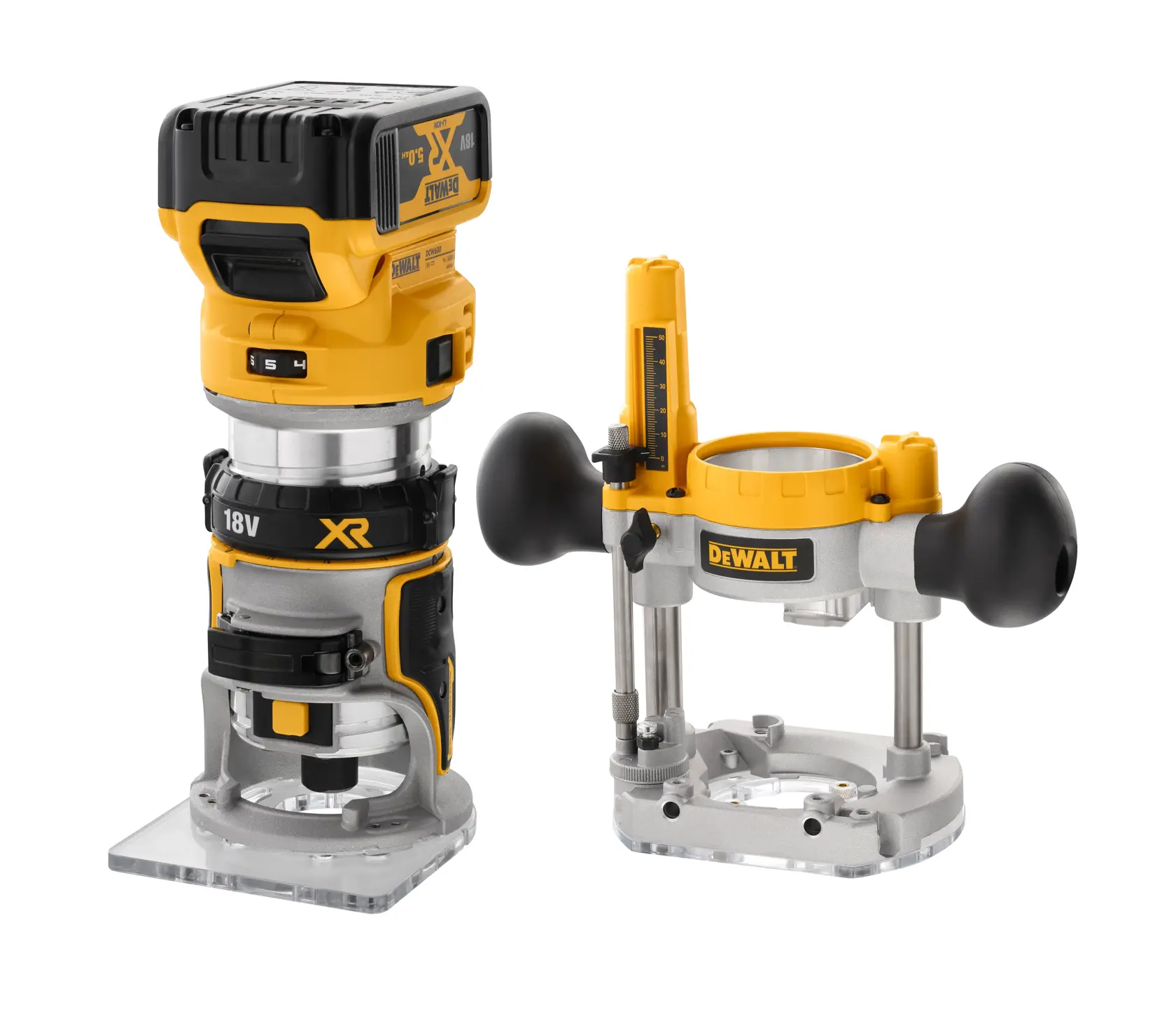 Mașină de frezat DeWalt DCW604P2 – 18 V XR, 2 x 5 Ah, brushless, bucșă 8 mm - imagine 5