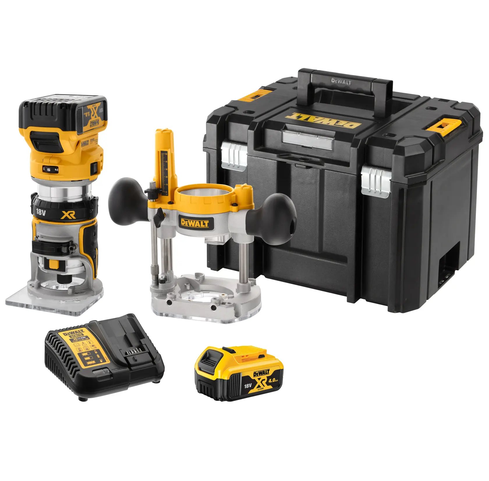 Mașină de frezat DeWalt DCW604P2 – 18 V XR, 2 x 5 Ah, brushless, bucșă 8 mm - imagine 6