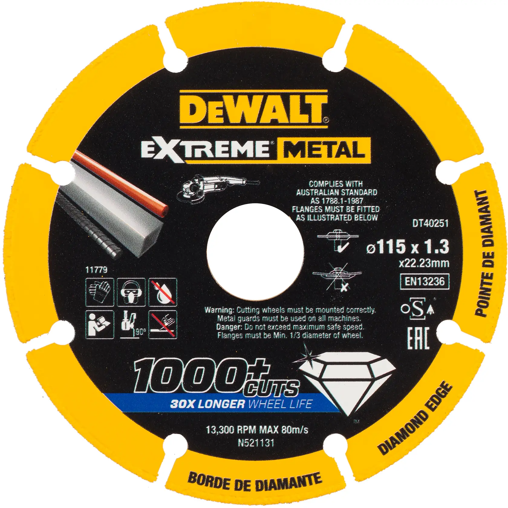 Disc diamantat DeWalt DT40251 – 115 mm, diamantare segmentată, pentru metal - imagine 4