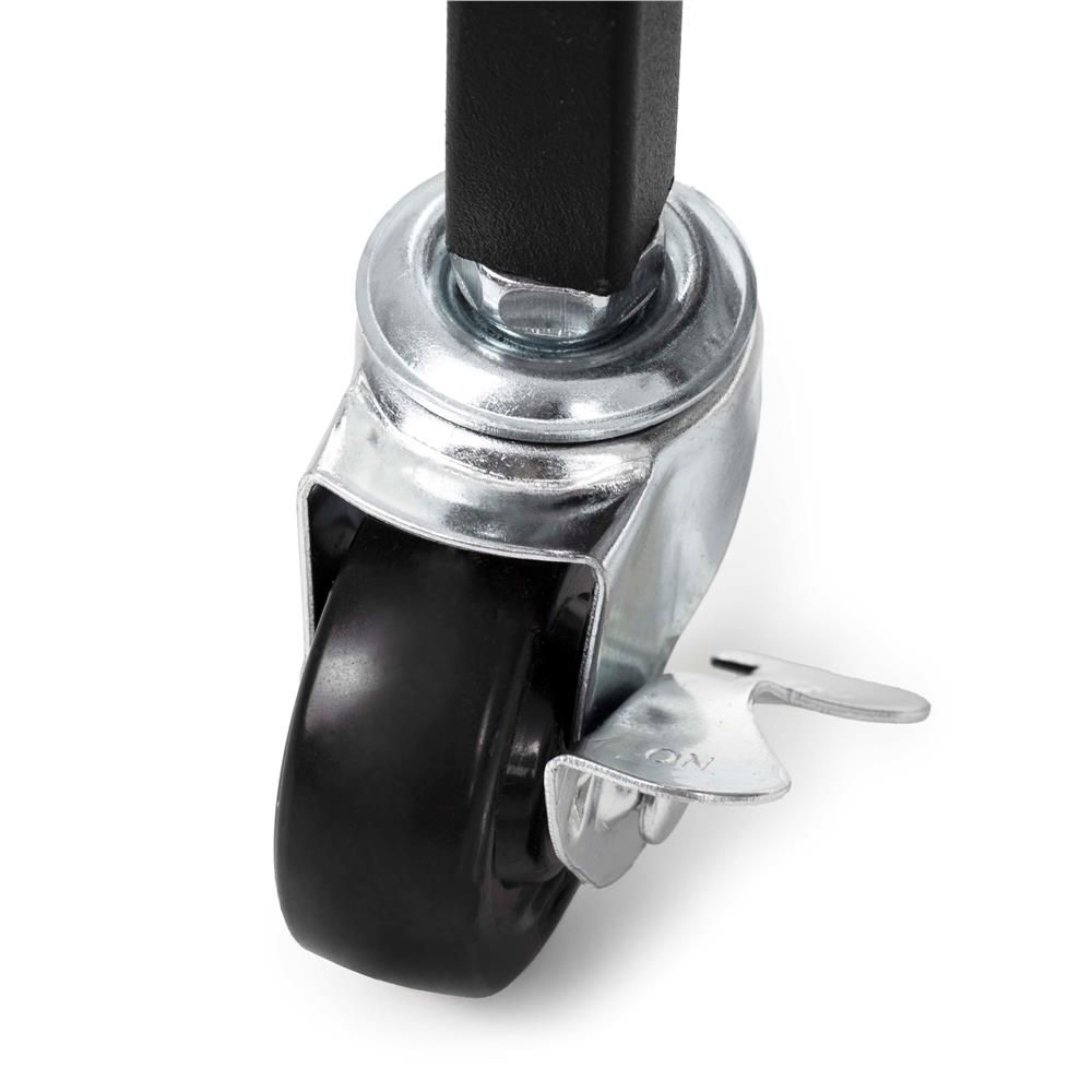 Cărucior mobil pentru scule cu 3 rafturi – 66 × 40 × 96 cm, roți cu frână, negru - imagine 6