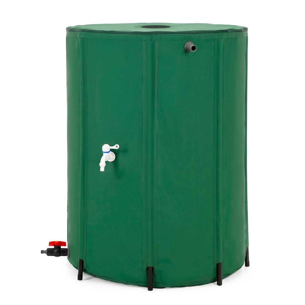 Rezervor pliabil pentru apă de ploaie 500 L – PVC 1000D, 2 robinete, preaplin, verde