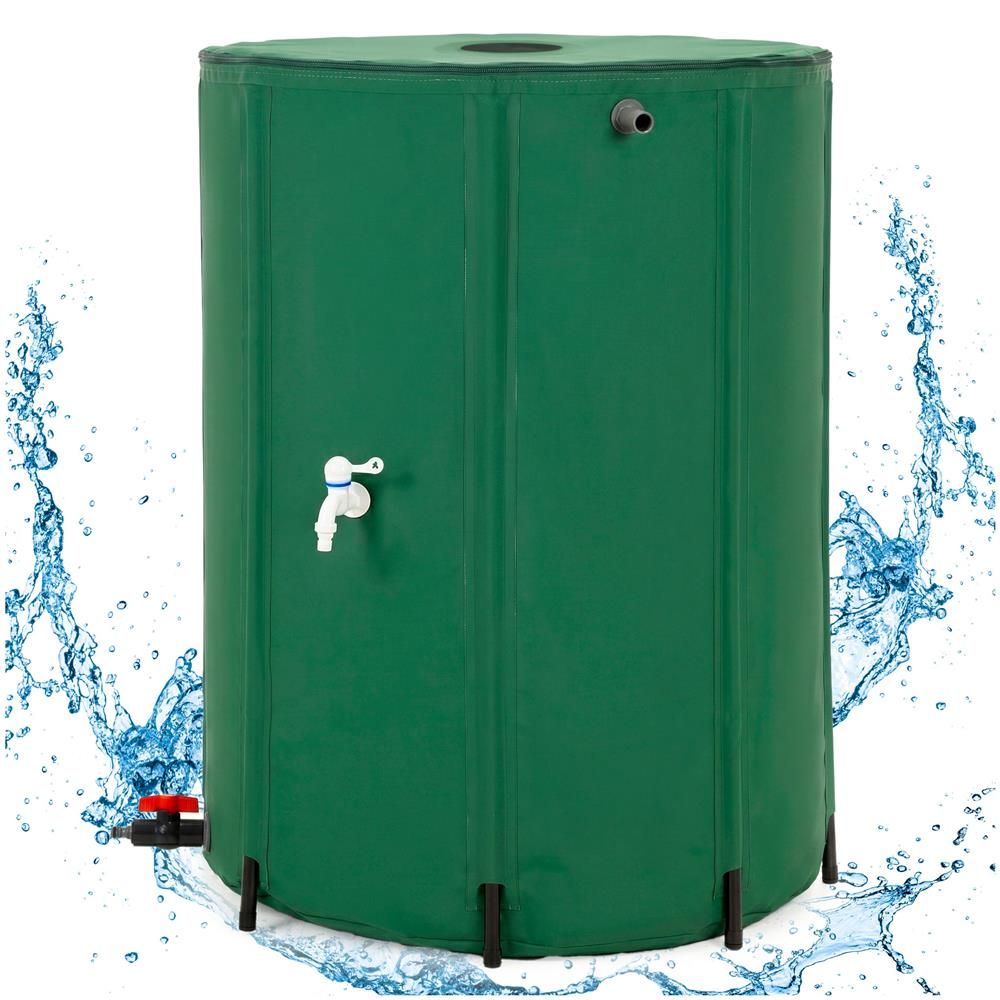Rezervor pliabil pentru apă de ploaie 500 L – PVC 1000D, 2 robinete, preaplin, verde - imagine 4