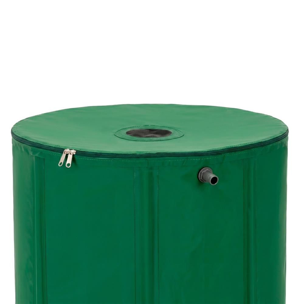 Rezervor pliabil pentru apă de ploaie 500 L – PVC 1000D, 2 robinete, preaplin, verde - imagine 7