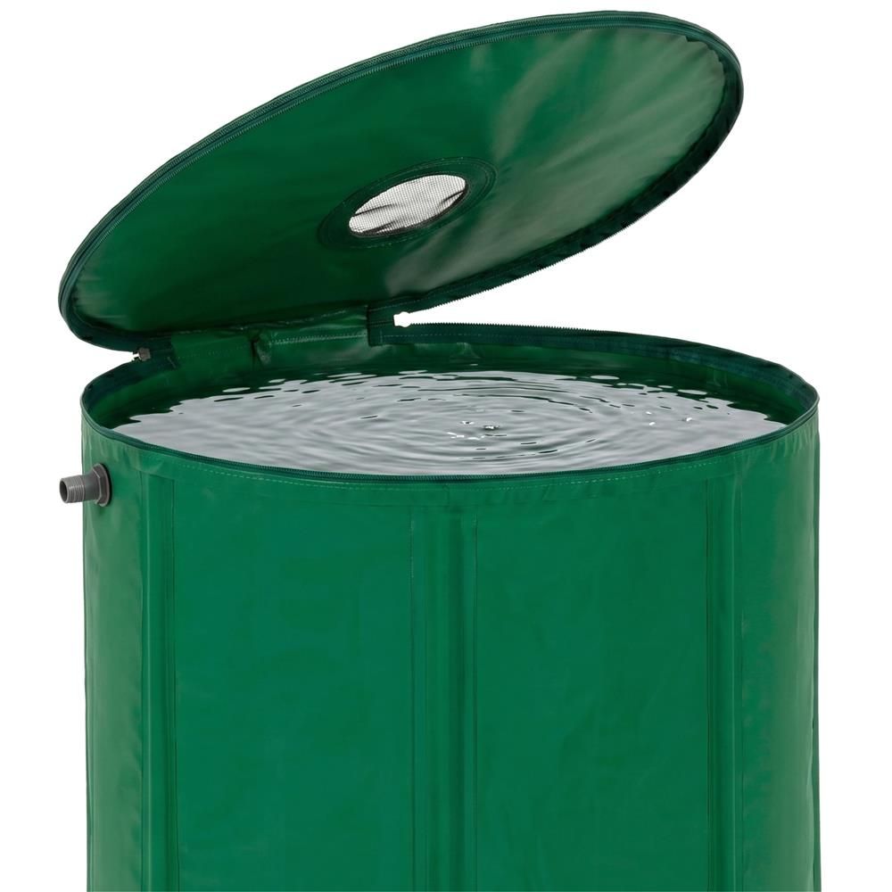Rezervor pliabil pentru apă de ploaie 500 L – PVC 1000D, 2 robinete, preaplin, verde - imagine 8