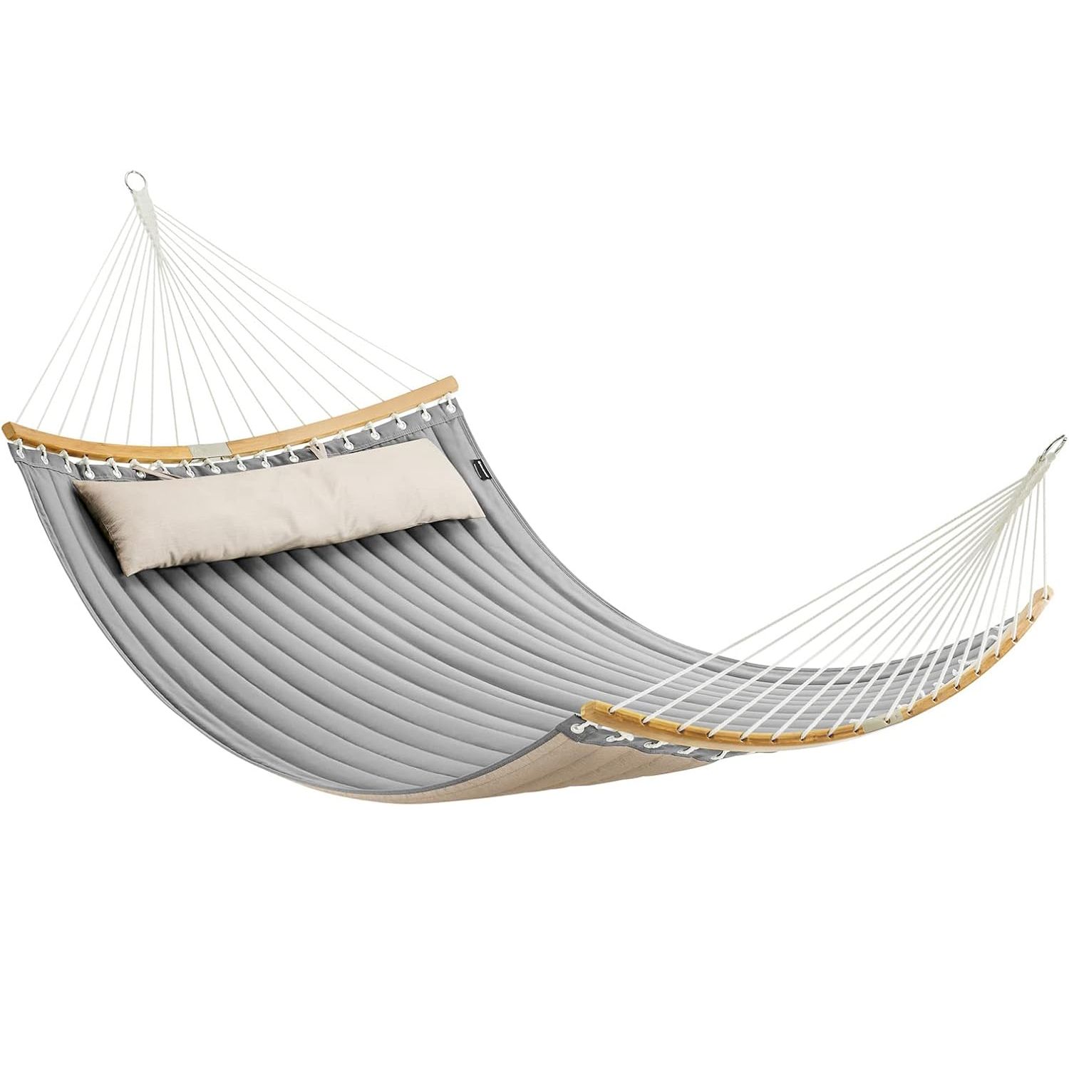 Hamac dublu Songmics GDC34CG – bare din bambus, 200 × 140 cm, gri