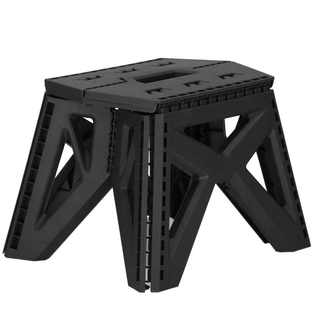 Taburet înălțător pliabil multifuncțional – tip scară, negru, 100 kg - imagine 8