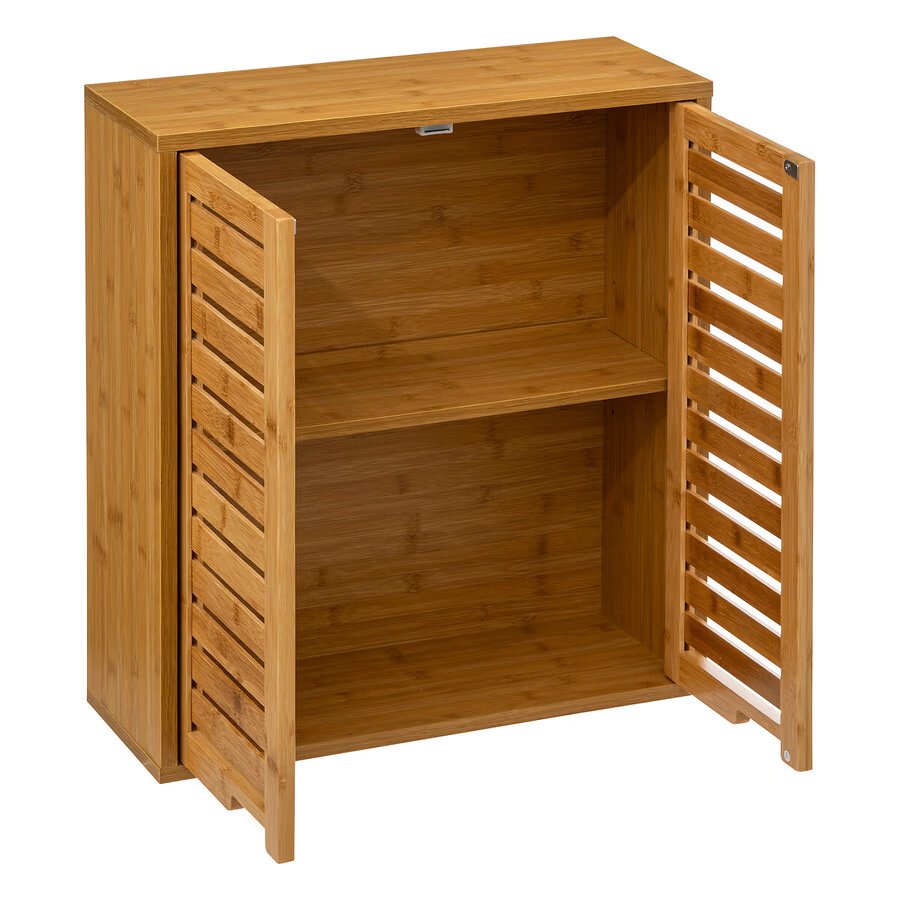 Dulap suspendat 5five Sicela JJ-160816 – bambus și MDF, ușă cu lamele, natur - imagine 3