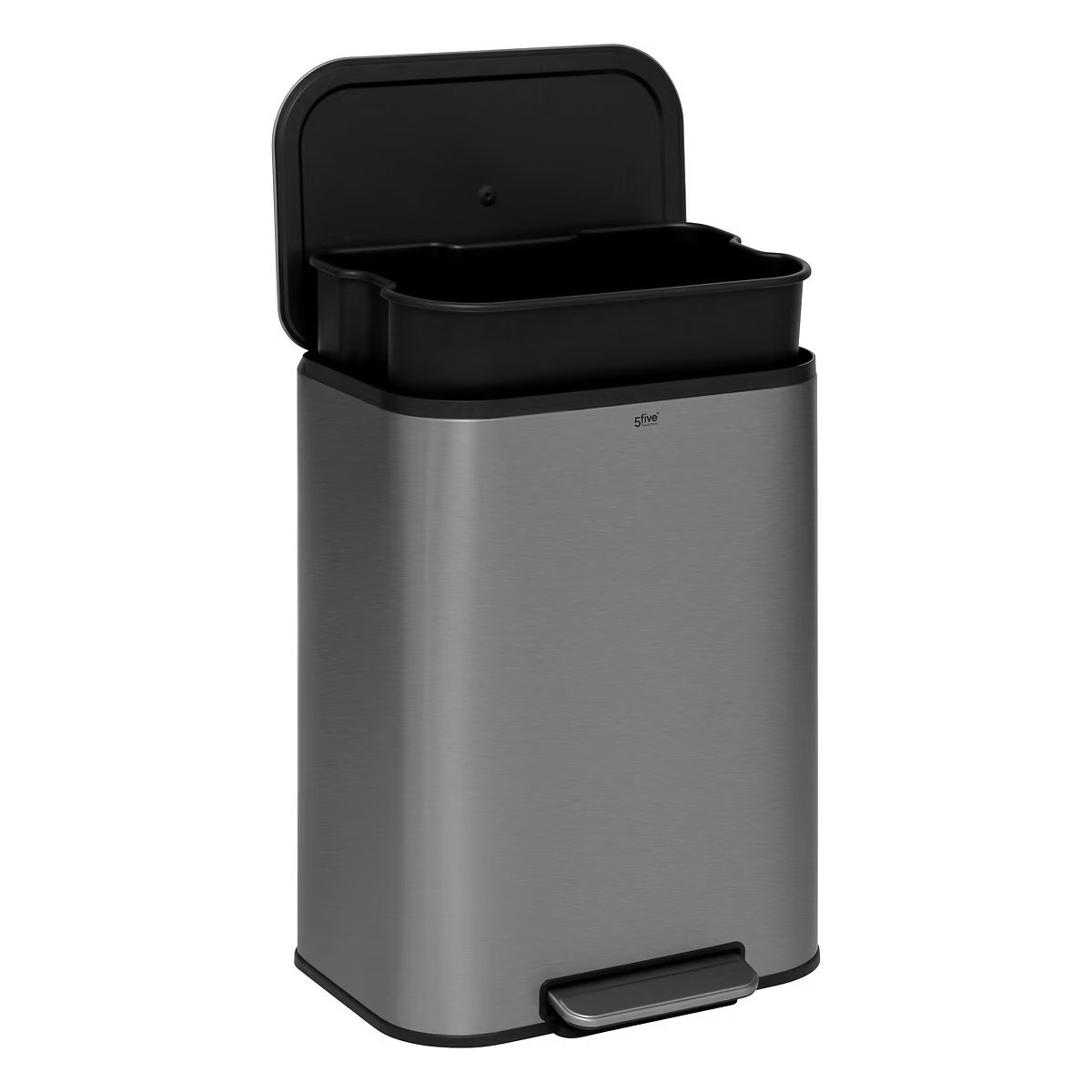 Coș de gunoi cu pedală 5five Pedal Bin – oțel inoxidabil mat, 50 L - imagine 3