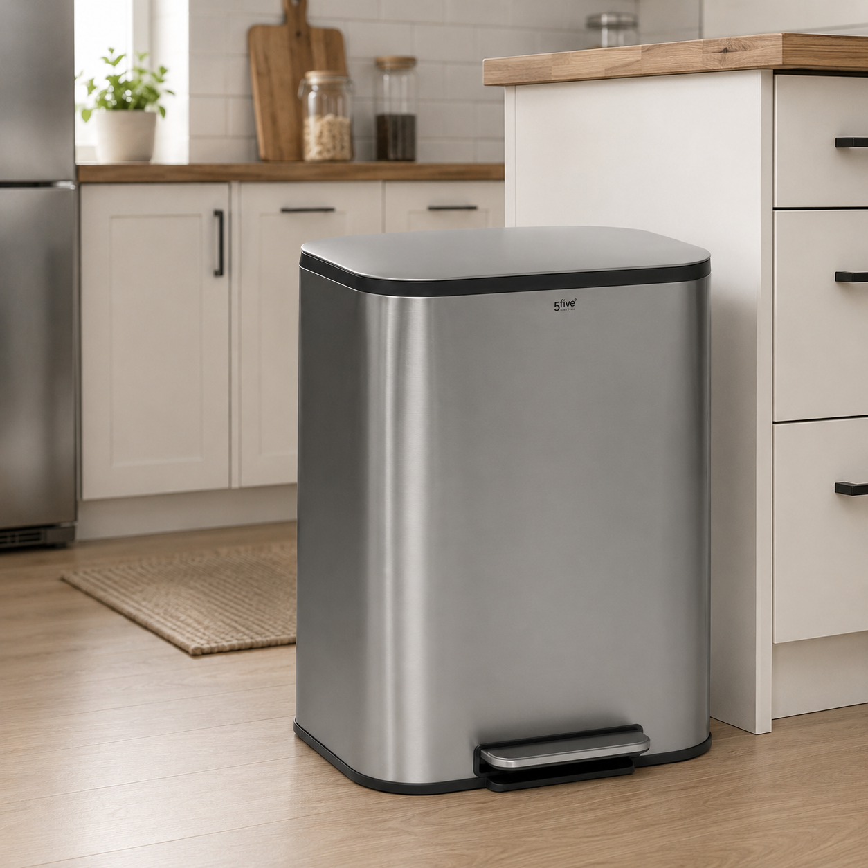 Coș de gunoi cu pedală 5five Pedal Bin – oțel inoxidabil mat, 50 L - imagine 8