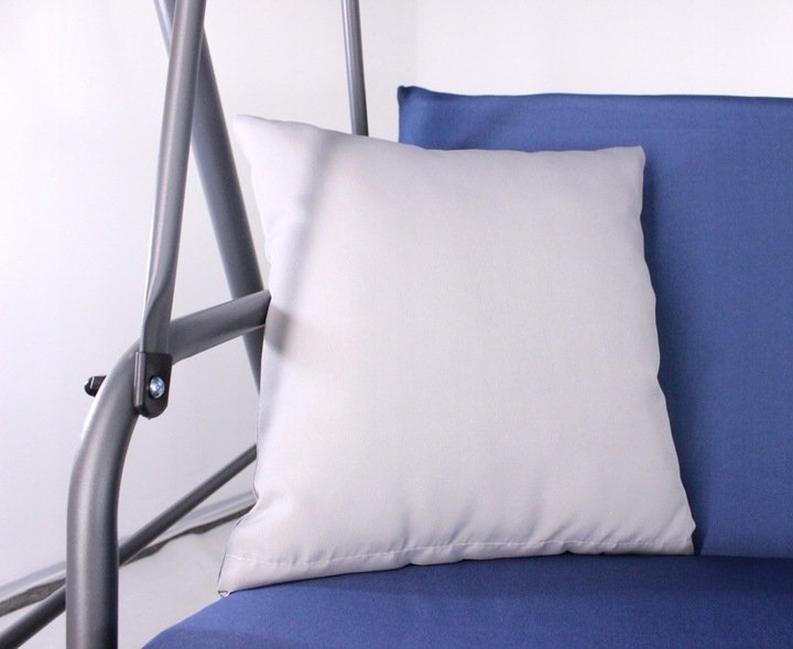 Leagăn balansoar Alghero cu copertină – 3 locuri, metal și țesătură, albastru - imagine 7