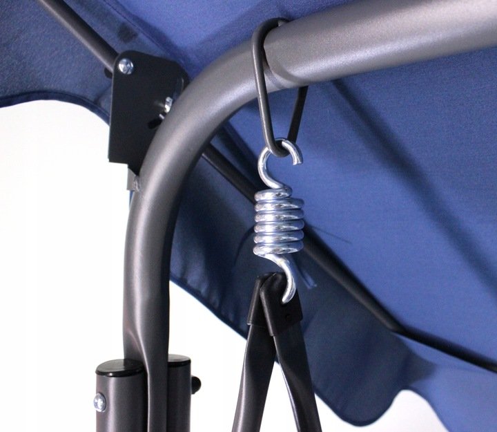 Leagăn balansoar Alghero cu copertină – 3 locuri, metal și țesătură, albastru - imagine 8