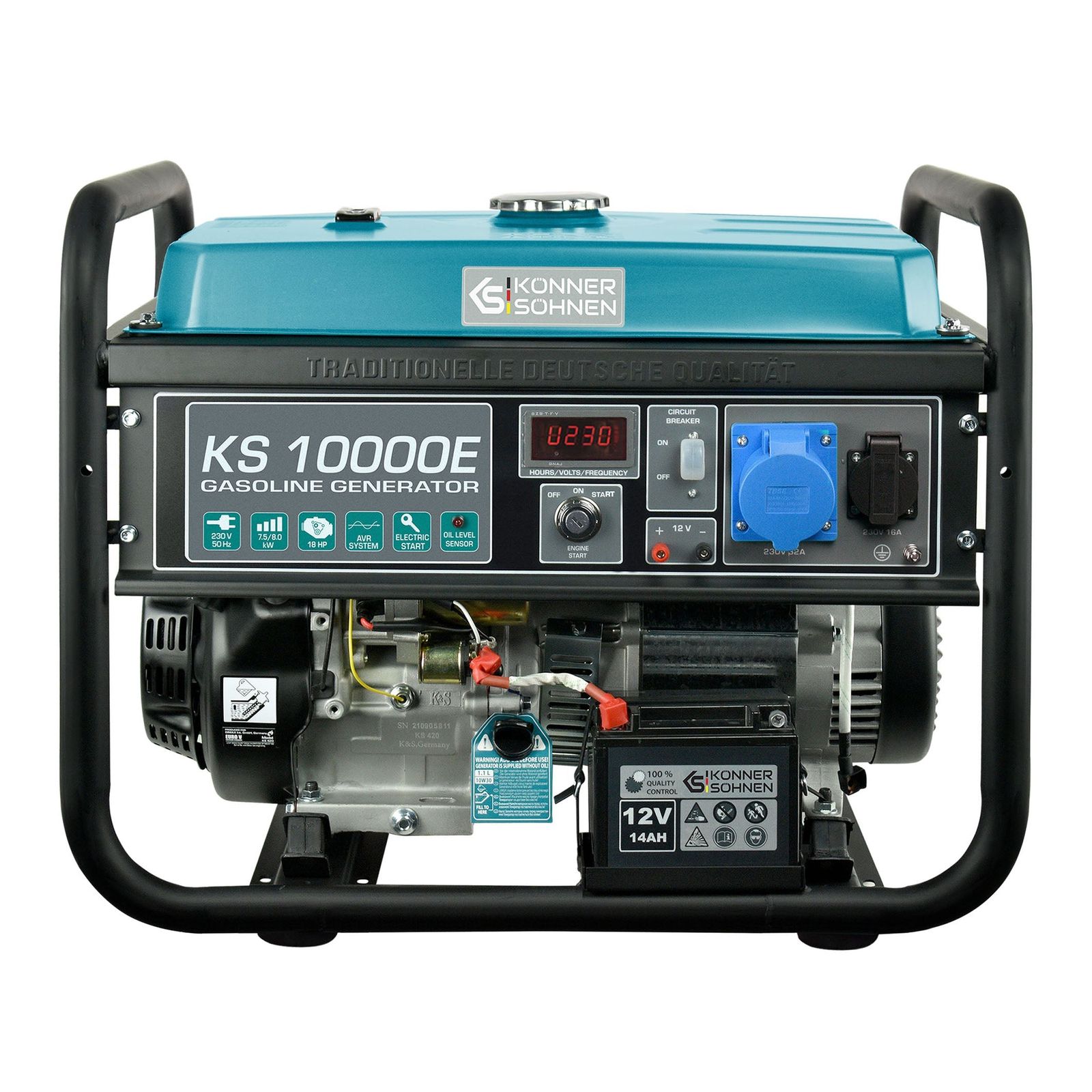 Generator pe benzină Könner & Söhnen KS 10000E – 8 kW, 230 V, pornire electrică, rezervor 25 l