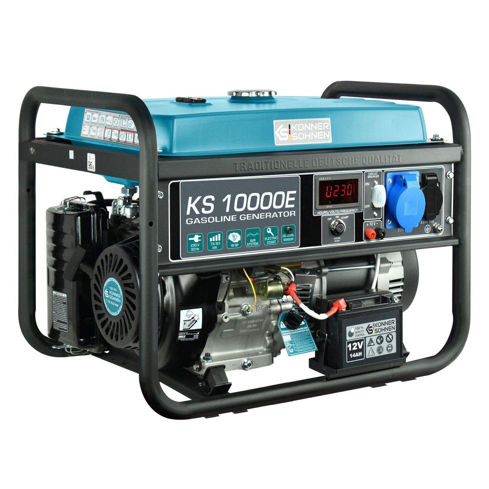 Generator pe benzină Könner & Söhnen KS 10000E – 8 kW, 230 V, pornire electrică, rezervor 25 l - imagine 2