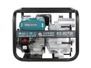 Motopompă pentru apă murdară Könner & Söhnen KS 80TW – 7 CP, 1100 l/min, racorduri 80 mm