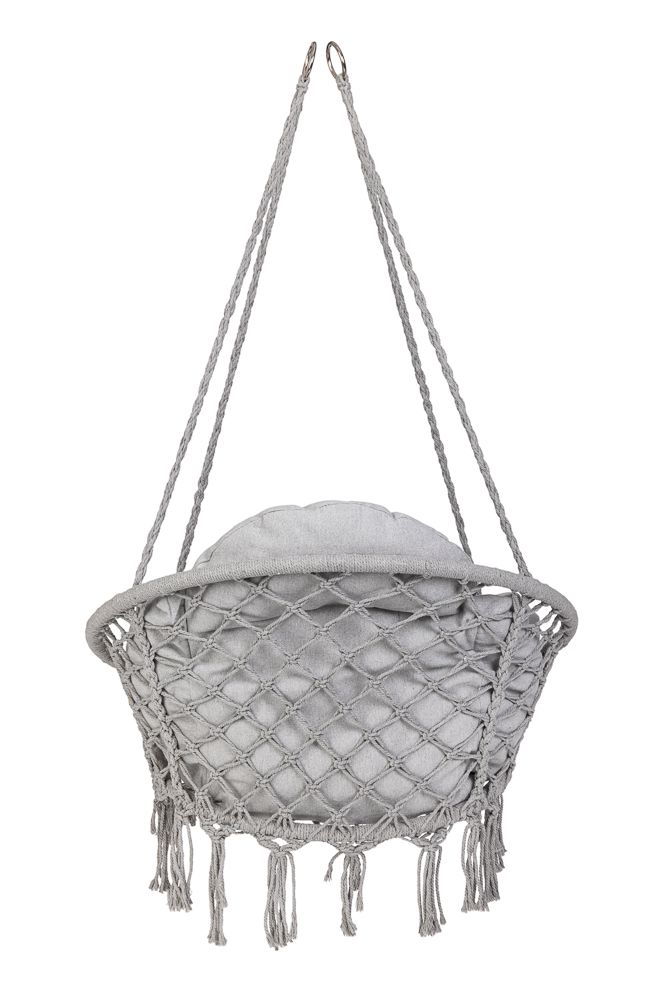 Scaun rotund tip leagăn suspendat Confort Plus KX3951_1 – pernă XXL, 120 kg, gri - imagine 3