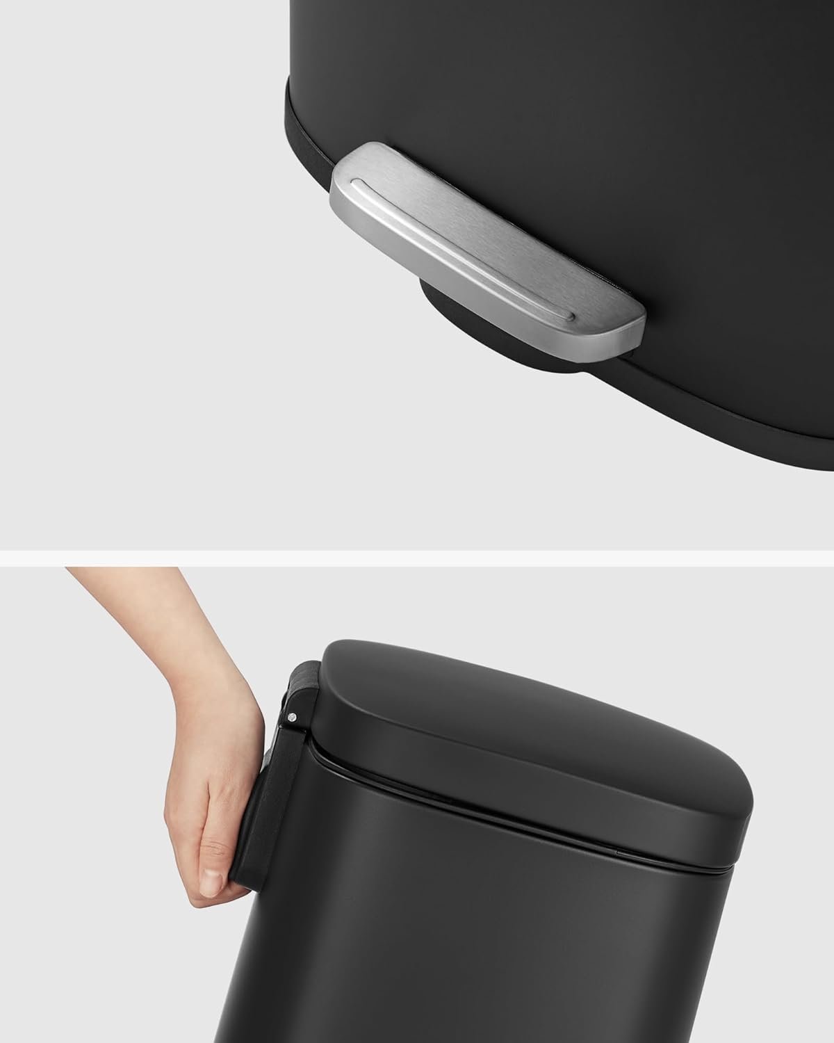 Coș de gunoi Songmics LTB03BK – 30 L, pedală, închidere lentă, metalic, negru - imagine 5