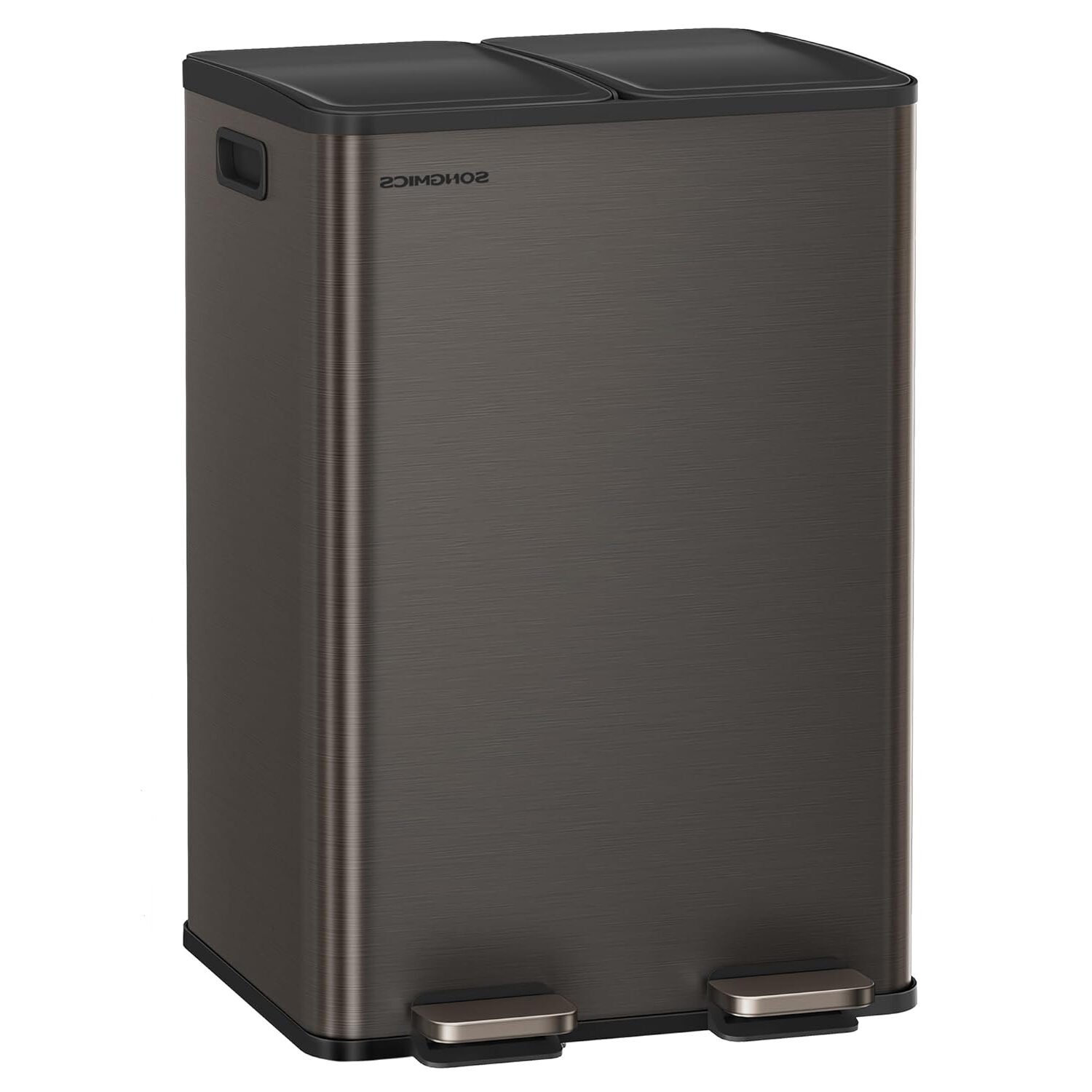 Coș de gunoi Songmics LTB741G01 – 2 × 30 L, soft-close, antracit