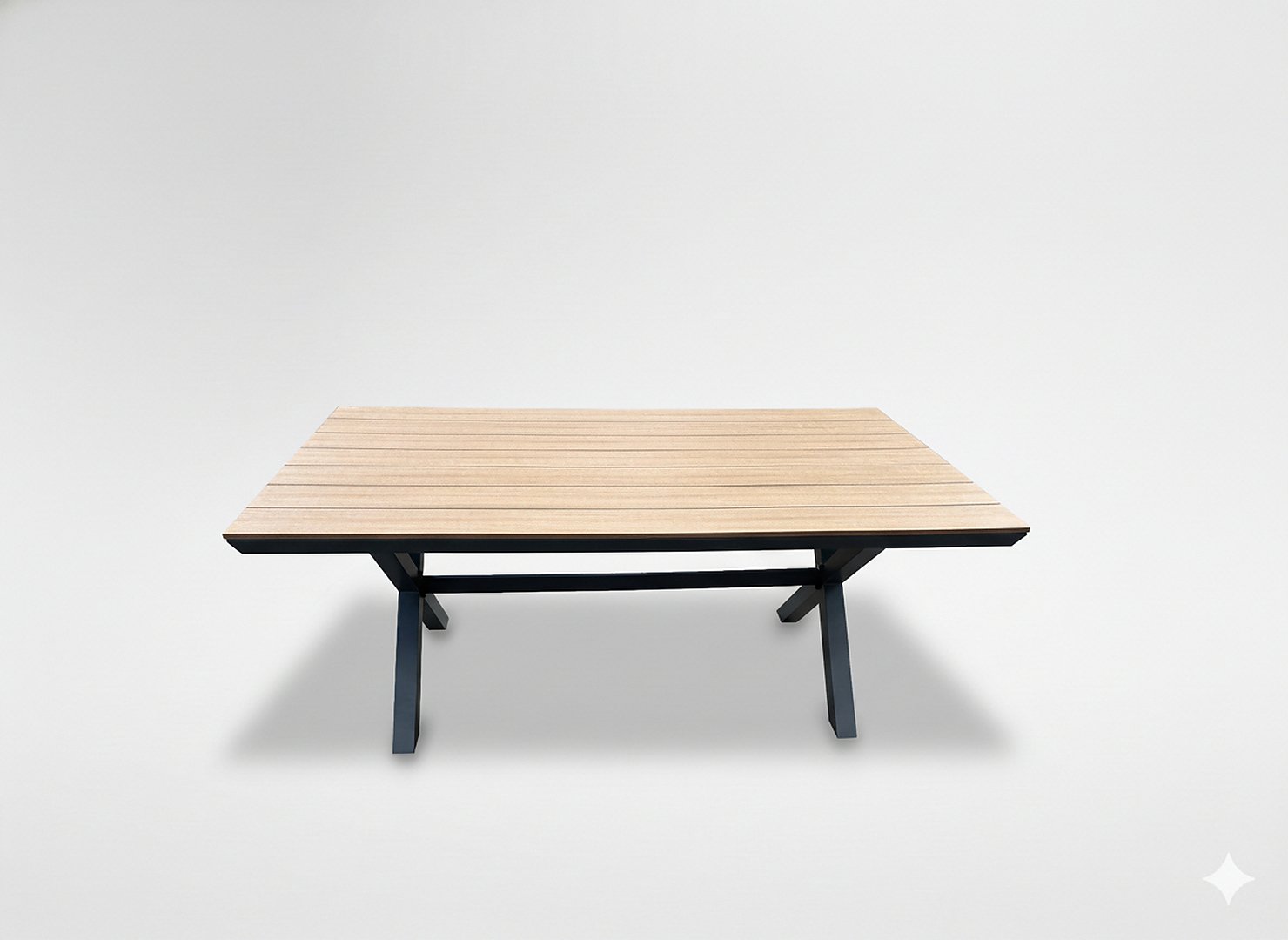 Masă de grădină din aluminiu și polywood – imitație lemn, maro, 180 × 100 × 75 cm - imagine 3