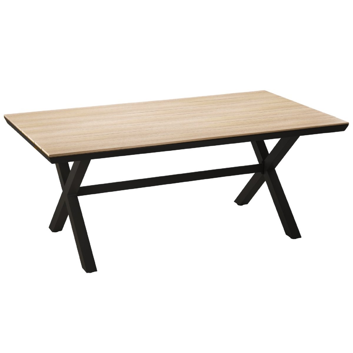 Masă de grădină din aluminiu și polywood – imitație lemn, maro, 180 × 100 × 75 cm - imagine 2