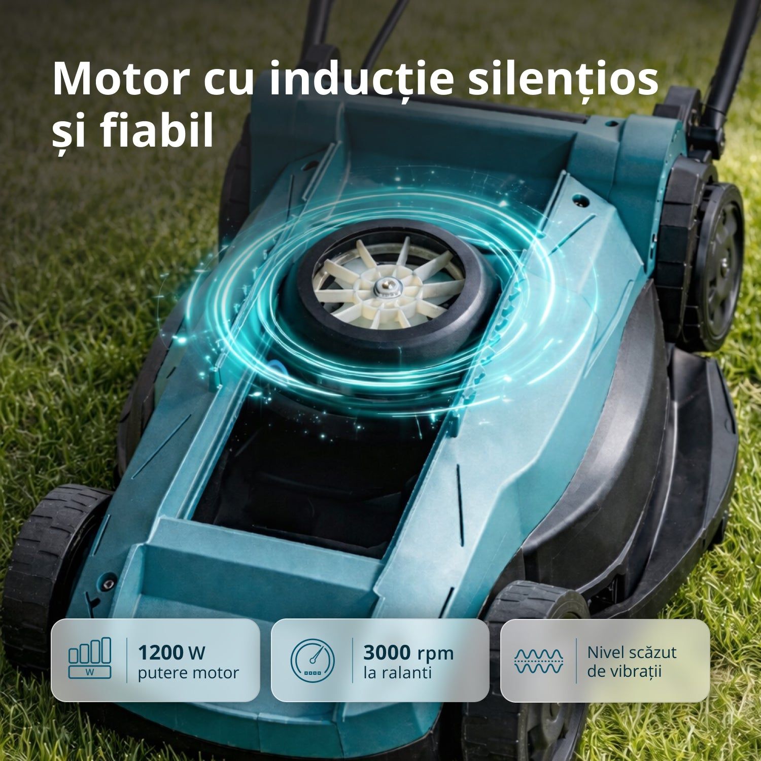 Mașină de tuns iarba electrică Könner & Söhnen KS 32LM12-BL – motor cu inducție 1200 W, 32 cm - imagine 6