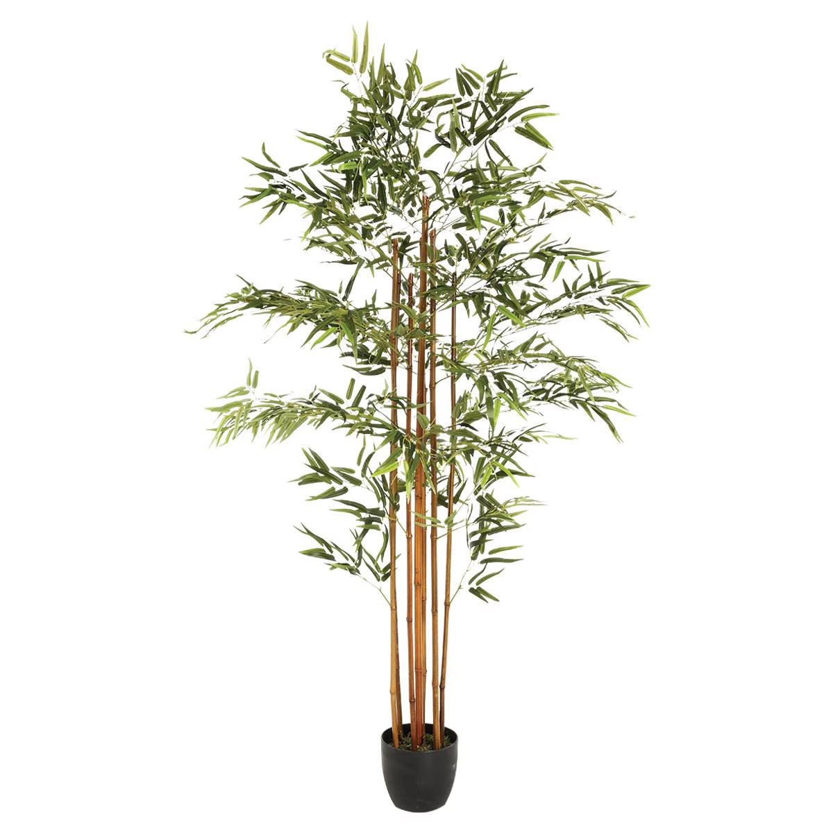 Plantă artificială Atmosphera Bambou cu ghiveci, 105 × 98 × 185 cm, verde
