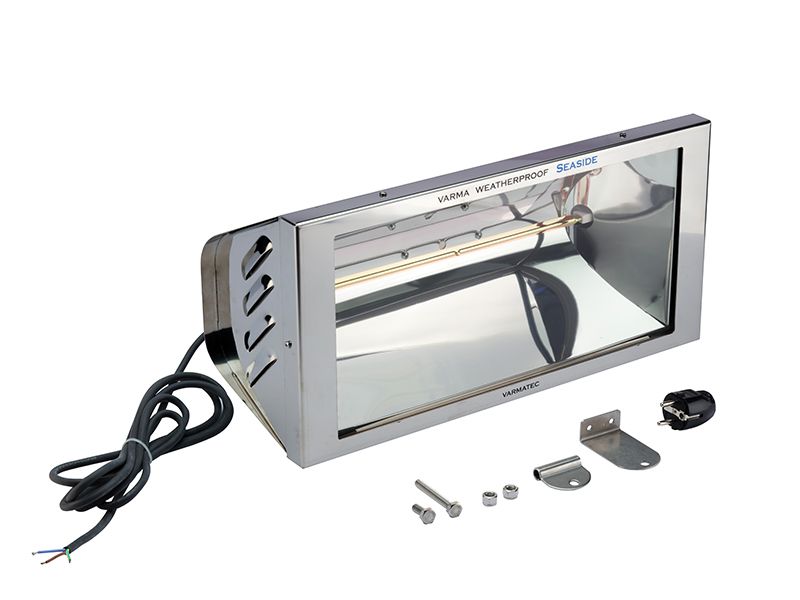 Încălzitor cu infraroșu Varma Tec WR2000/20SS – 2000 W, inox AISI 304, IP23, cu sticlă de protecție - imagine 3