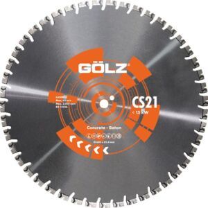 Disc diamantat Golz CS21 Ø 600 mm – alezaj 25,4 mm, segmente sudate cu laser de 3,8 mm pentru beton