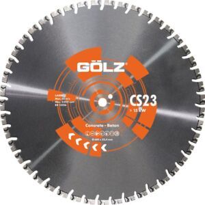 Disc diamantat Golz CS23 Ø 600 mm – alezaj 25,4 mm, segmente sudate cu laser pentru beton armat