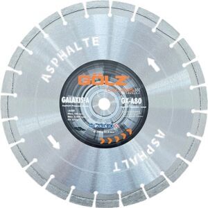 Disc diamantat Golz GX-A80 Ø 350 mm – alezaj 25,4 mm, segmente sudate cu laser pentru asfalt