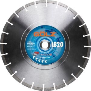 Disc diamantat Golz LB20 Ø 350 mm – alezaj 25,4 mm, 24 de segmente sudate cu laser, pentru beton