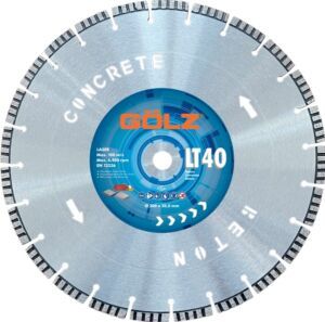 Disc diamantat Golz LT40 Ø 300 mm – alezaj 20,0 mm, segment turbo de 10 mm sudat cu laser