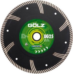 Disc diamantat Golz UG25 – Ø 125 mm, turbo sinterizat pentru granit și marmură