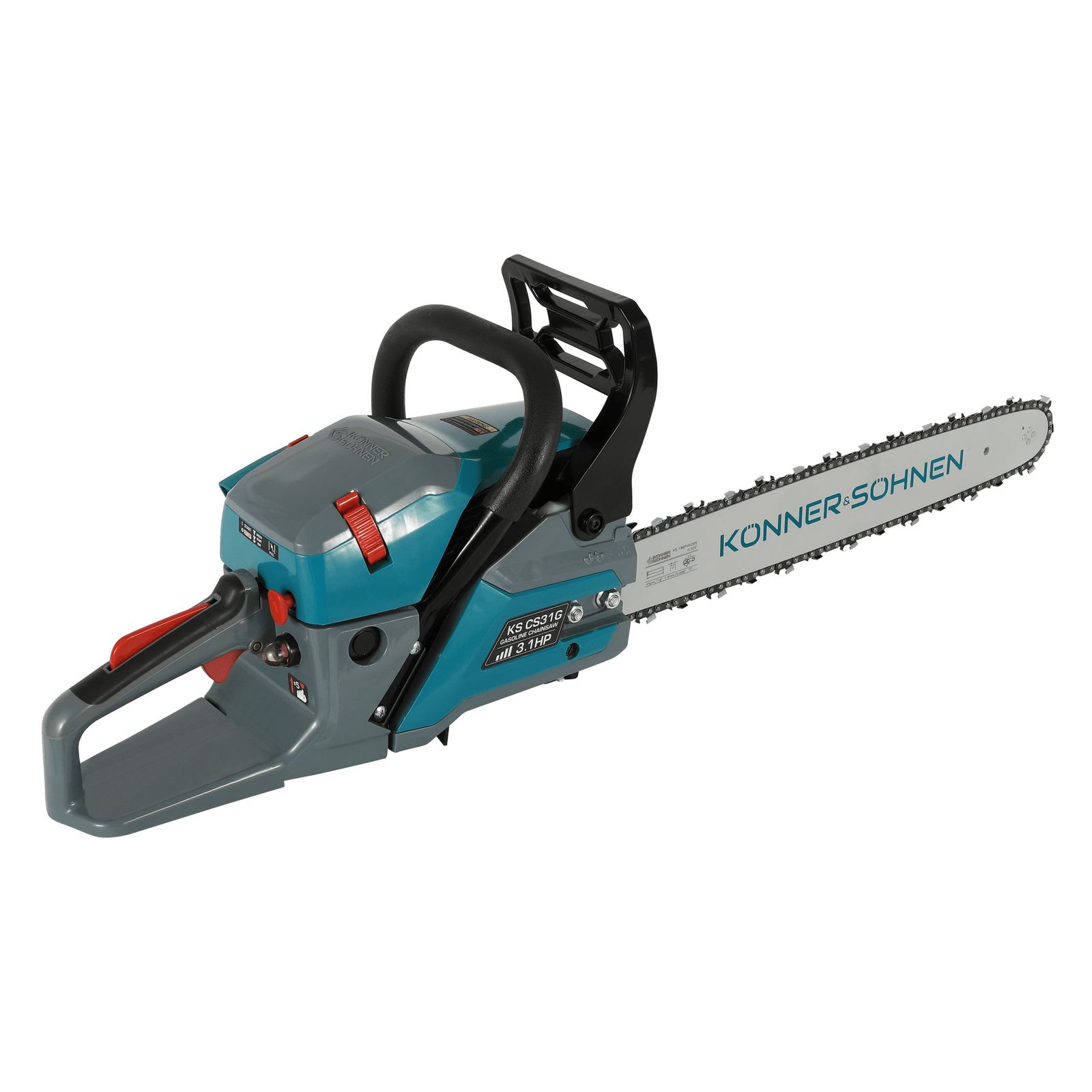 Drujbă pe benzină Könner & Söhnen KS CS31G-16 – 54,5 cm³, 3,1 CP, șină 40 cm