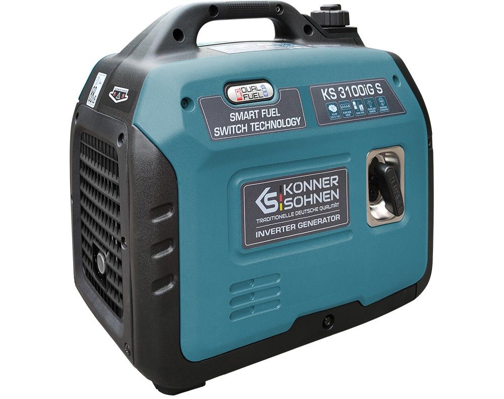 Generator invertor GPL/benzină Könner & Söhnen KS 3100iG S – 3,1 kW, carcasă insonorizată