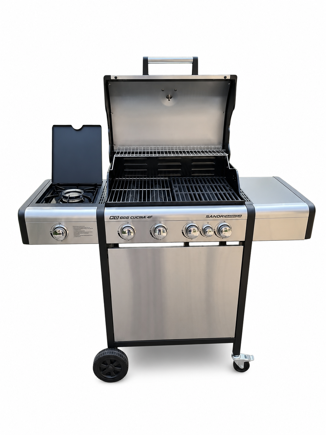 Grătar pe gaz Sandri Cucina 4F – 3 arzătoare de 4,0 kW, suprafață de gătit 65 × 40 cm
