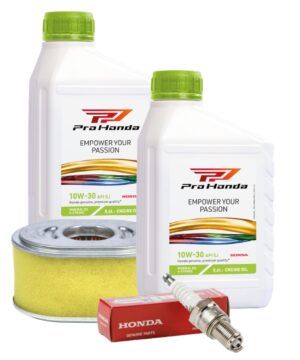 Kit de întreținere Honda pentru motoarele GX240 și GX270 – bujie, filtru de aer și 2 flacoane de ulei 10W-30