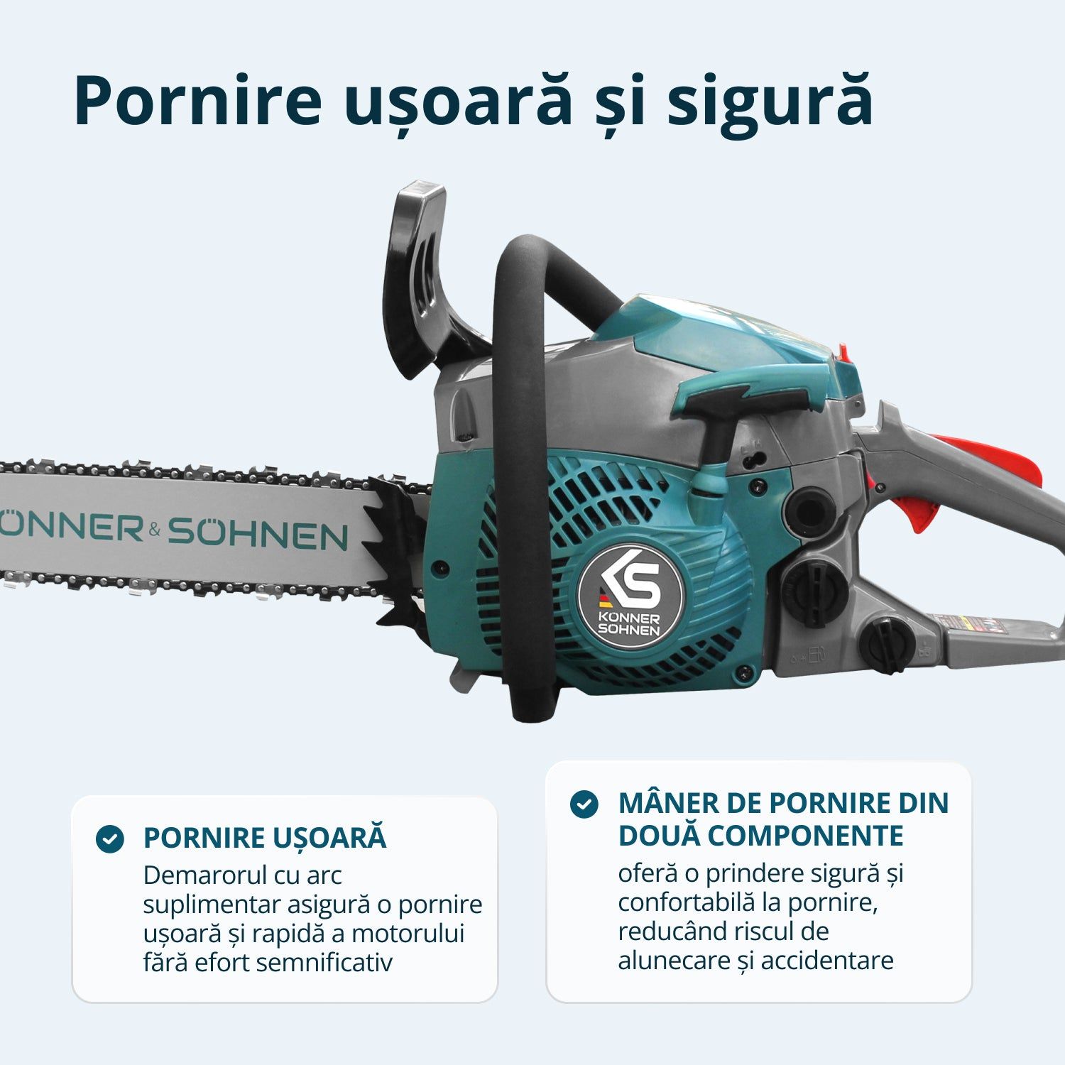 Drujbă pe benzină Könner & Söhnen KS CS20G-16 – 40 cm³, 1,6 kW, lamă de 40 cm - imagine 6