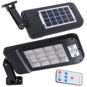 Lampă solară stradală cu senzor de mișcare și telecomandă – 128 LED-uri, IP65 – poza 1